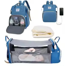3-in-1 Baby Bag – Backpack, Bed & USB charging