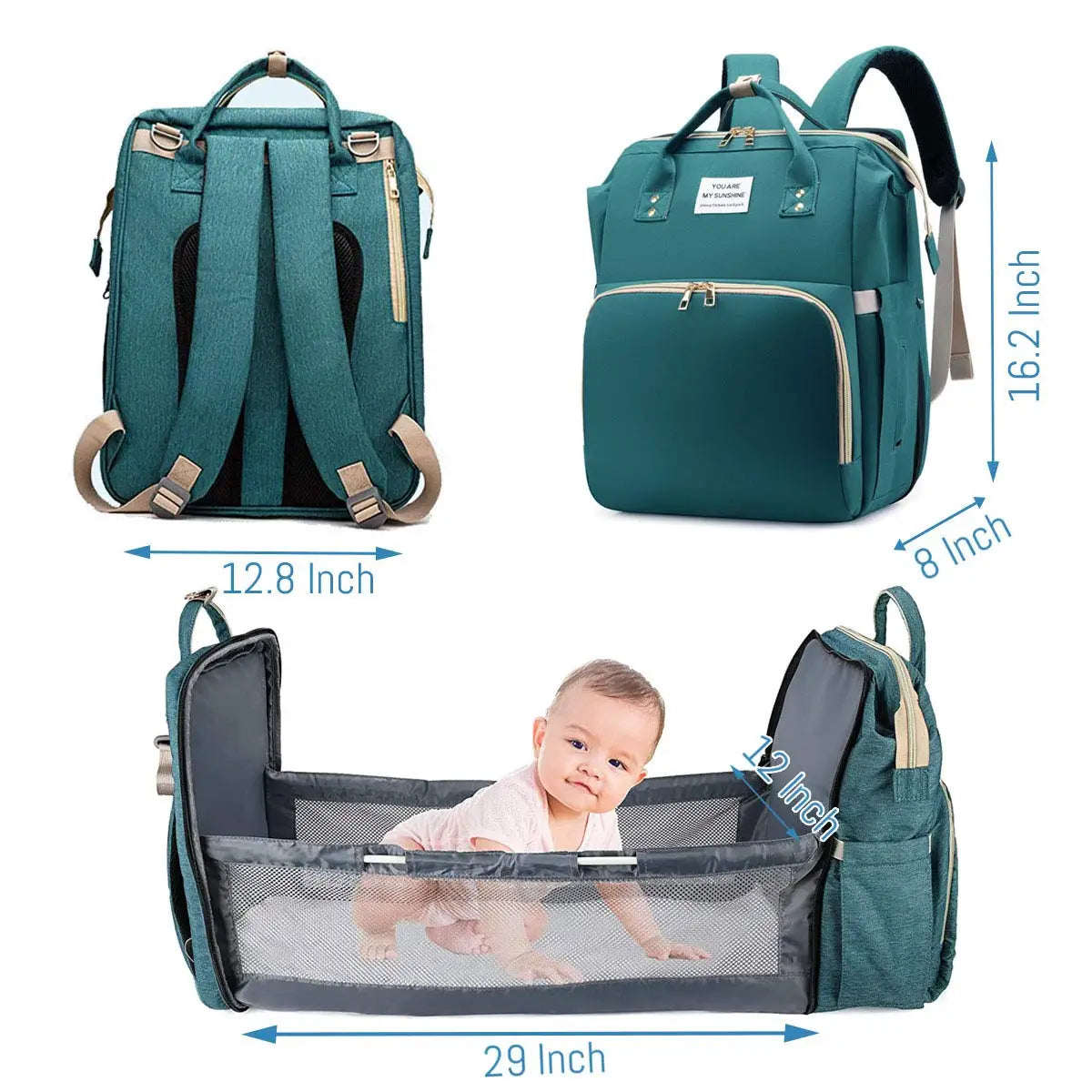 3-in-1 Baby Bag – Backpack, Bed & USB charging